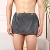 Vêtements de nuit masculine mâle de sommeil sexy bas de sommeil microfibre pyjamas hommes de nuit hommes short de bain pantalon de serviette côté peignoir divisé