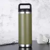 Nieuwe 18oz waterflessen Handschepen roestvrijstalen beker 11 kleuren dubbele muur vacuüm bier ketel kolven buiten camping sportflessen drinkware fy5926 0502