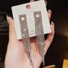Bengelen kroonluchter S925 zilveren naald lange tassel oorbellen voor vrouwen Europese en Amerikaanse gepersonaliseerde en veelzijdige oorbellen ooraccessoires