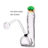 Forma única de forma dab de vidrio bong hookah shisha gran tamaño huerto fumar tubería de agua seca hierba de tabaco recicla