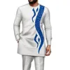 Kaftan para hombre estampado Top Tier Ropa para hombres Africano Tabellera Tradicional Fabrica 2 PCS Set Wedding Vesting Fashionable Mens Clothing 240429