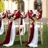 20pcs como Chiffon Chair Sashes Decoração de casamento 17x250cm para decoração de corredor Banquet Banquet Evento Baby Shower 240430