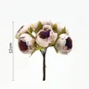 Decoratieve bloemen 12 cm 6pcs European Retro Rose Peony Bud Bouquet Wedding Home Decoratie Fake Flower Party Diy