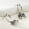 Nouveau dans la mode vintage hip hop punk argent couleur scorpion oreille étalon boucles d'oreilles pour femmes accessoires de bijoux masculins AB138