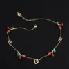 Designer armband Designer sieraden oorbellen hanger ketting rood fruit groene bladeren klassieke kettingcadeau