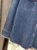 Bloups feminina High Street Versátil Mulheres Jeans Denim Camisa Harajuku Primavera Office Office Ladies Lappel Single Basted Casual Tops