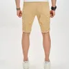 Letnie stylowe rozryte splicing mężczyzn Slim Fit Denim Shorts Street Style Straight Male Jean FivePoint Pants 240430