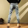 Men's Jeans Harem For Men Vintage Korean Fashion Summer Mens Cowboy Pants Elastic Slim Fit Cotton Retro Stretch Trousers