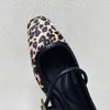 Mode dames platte schoenen rond teen luipaard afdrukken casual schoenen vrouw ademende slip-on buitenshuis soft mary jane schoenen 240424