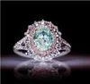 Nouveau rose cristal CZ Femmes anneaux de haute qualité Classic Loies Engagement Anneaux de mariage féminin entièrement entièrement porté les anneaux entiers juifs