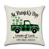 Pillow St. Patrick's Day Town Trow Soldio a cuadros VERDE Camiseta Camión Material de la piel de la piel Decoración del hogar de moda