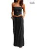 Frauen Mode Sommer S-2xl ärmellose gedruckte Festkleid Kleid Schlanker Freizeitfalten Tube Rock Dame übergroße Party 240426
