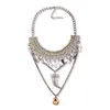 Boucles d'oreilles de collier Définit le dernier cristal pour les femmes costumes Chunky Choker Pendent Stat Party Bijoux