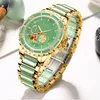 Montre-bracelets squella jade watch automatique squelette mécanique tourbillon pour hommes robes de luxe montres bracelettes lumineuses imperméables