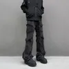 Cyber ​​Y2K Fashion Umyjne czarne workowate dżinsowe spodnie dla mężczyzn ubrania proste hip hop długie spodnie pantalones Hombre 240420