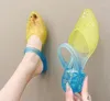 Sandalet 2024 Yaz Kadın Kristal Açık Hava Anti Slip Jelly Kadın Plaj Terlik Prenses Ayakkabı