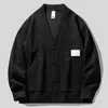 Maglioni maschili maglione maglione maschio business cardigan v collo nera abbigliamento grande grande dimensione y2k lana di cotone in stile coreano riscaldato vintage