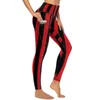 Frauen Leggings vertikal gestreifte sexy rote und schwarze Streifen Fitness Yoga Hosen Push Up Stretch Sports Strumpfhosen süße grafische Leggins