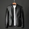 Autumn Men Black Biker PU Lederen jas Koreaanse mode pu jas trend casual fit slank honkbalkleding 8xl 240426