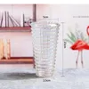 レリーフチェッカーガラス花瓶クリエイティブハイドロポニックフラワーポットデスクデコレーション人工装飾的な花のアレンジメント花瓶240430