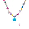 Collier dopamine coloré Femelle Jewelry Pendant étoile Niche haut de gamme Perles de chaîne de clarbone polyvalente douce et cool