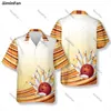 Herren lässige Hemden Tropical Bowling Strike Mens Hawaiian 3D überall über bedrucktes männliches Revers T-Shirt Sommer Luxus T-Shirt weiblich Top Unisex