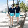 Swimwear femminile 2024 Donne uomini Rashguards coppia tuta da immersione divisa a maniche lunghe costume da nuoto conservatore vacanza sportiva coreana