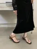 Dress Shoes PVC Jelly For Woman Fashion Summer Beige Black Brown Metal Decoration Party enkelband Sandalen