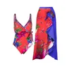 Women's Swimwear Botanical Floral Prints One Piece Swimsuit Cover Up Holiday Beachwear Designer Bathing Suit Summer Surf Wear