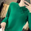 Women's Sweaters Vintage Knitted Pullover Wool Sweater Half High Collar Loose Slim Fashion Chinese Style Top Autumn Winter