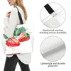 Sacos de compras Mulheres bolsas de ombro aquarela morangos de frutas de grande capacidade para mulheres para mulheres