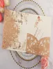 Cartões de felicitações 50x Champagne Glitter Rose Gold Wedding Invitations Envelope Personalizado RSVP Cutting Pocket Fold Convite16316759