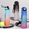 Butelki z wodą 1L Sport Bottle wyciekając gradient Matte Motywacyjne picie na zewnątrz i fitness