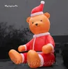 Gigante por atacado Bear de Natal inflável Winnie The Pooh Cartoon Animal Modelo de ar sonhar Sentado urso balão para decoração de parque ao ar livre