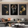 3 -stks Afrikaanse zwarte vrouwen met gouden sieraden Wall Art Posters Perfecte woonkamerafdrukken canvas voor thuisdecoraties 240425