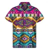 Camicie casual maschile retrò Messico aztec 3d stampato da uomo hawaiano estivo totem totem camicia latro