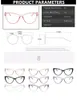 Retro Cat Eye Glasses Frame Women Brand Vintage Trend Antiblue Light Transparent Myopia Eyeglasses 240425