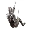 Creative Rock Climbing Man Figurer 3D Unik hartväggmonterad Hang Climber Figure unik handfärdig staty Gass 240429