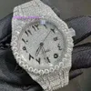 Tester de passagem artesanal Moissanite Diamond Iced Out Famous Watch for Men Mechanical Fashion Brand WatchVVs