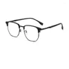 Solglasögon 80523 Högkvalitativ retro stora ramläsningsglasögon för mäns dator Anti Blue Light Professional Customiz Presbyopia