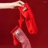 Chaussettes de femmes couples tenant la main aspiration magnétique mignonne poignées drôles de la personnalité de la personnalité moyenne du printemps et aud