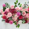 Jarown Настройка свадебной искусственной цветочной ряда роза красный цветочный набор цветочных цветов предложение о браке.