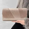 Frauen Abendkupplungsbeutel weiblicher Kristalltag Hochzeitsbalettbanquet Schwarz Silber Clutches Pine Schulter 240430