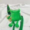 Torby na ramię Frog lalka szkolna torba Kobiety spersonalizowane na jedno ramię w stylu college'u urocza kreskówka Plush Little