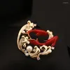 Brosches Chinese National Fashion Fish Brosch Koi Pin Women's Coat Lucky Red Corsage Classical Style Jewelry Clothes Accessories 6095