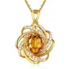 Real 18K Gold 2 Carat Topaz Pendant Women Luxury Yellow Gemstone 18 K Halsband Kristallsmycken Kvinnor Accessoires 2208184825433