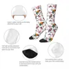 Chaussettes masculines beaux moineaux d'oiseau floral vintage coton mode harajuku accessoires de tubes intermédiaires petits petits cadeaux