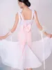 Scary Wear Girls Ballroom Dance Performance Clothes White Tops Jupe rose Bow Princess Robe Waltz Latin Practice BL12897