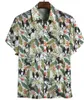 Mäns casual skjortor herrskjorta papegoja 3d tryckt fashionabla hawaiian hundmönster kortärmad yrke krage