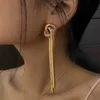 Bengelen kroonluchter overdreven gouden kleur lange kwast slangbot oorbellen voor vrouwen geometrische dikke ketting oorbellen sieraden accessoire dropshipping